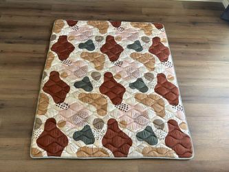 Boho baby play mat with foam padding 58"x70"