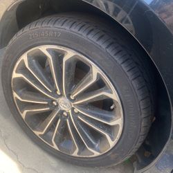 All 4 Tires And Rims For Sale, 3 Tires New One Damaged All Rims In Decent Shape
