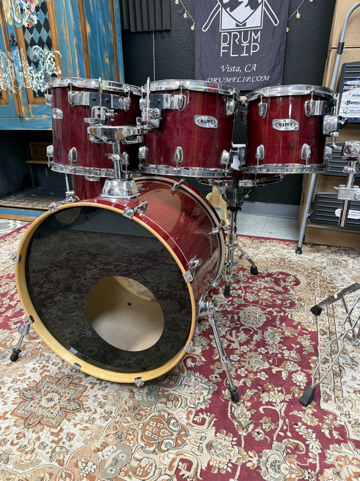 Mapex M Transparent Cherry 6pc Drum Set