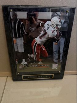 Reggie Wayne #87 Miami Hurricanes NCAA Football Plaque