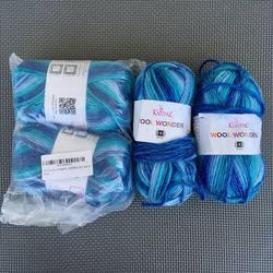 Lot of 4 KnitPal Wool Wonders Variegated Wool Acrylic Blend Yarn