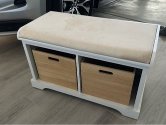 2 basket storage bench