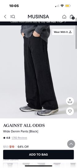 Straight leg baggy loose fit jeans Black