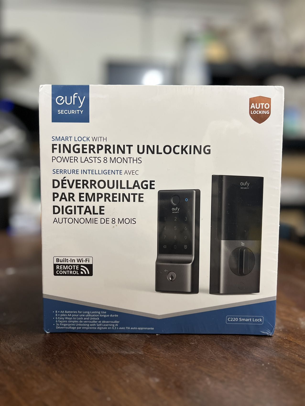 eufy Security Smart Lock C220, Fingerprint Keyless Entry Door Lock, Built-in Wi-Fi, App Remote Control, Front Door Smart Lock Deadbolt, 8Months Batter