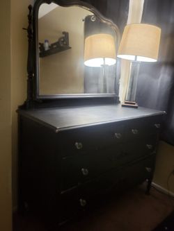 Vintage Dresser With Mirror