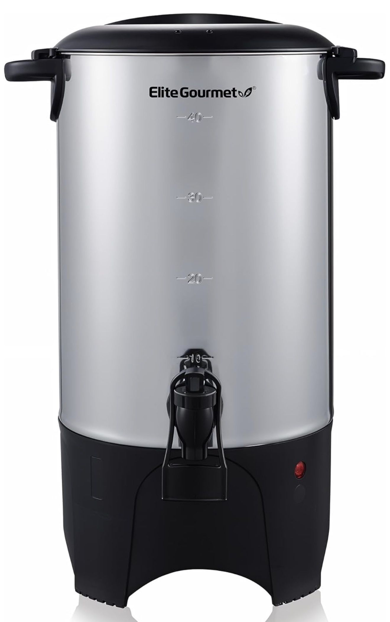 Elite Gourmet CCM040 Stainless Steel 40 Cup Coffee Urn Removable Filter For Easy Cleanup, Two Way Dispenser with Cool-Touch Handles Electric Coffee Ma