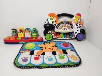 VTech Zoo Jamz Piano, Fisher-Price Kick & Play Piano, Mattel Sesame Street Oscar Elmo Ernie Cookie Monster