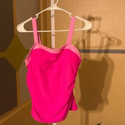 NWOT WOMENS PINK FUSHIA AND PINK 2 PIECE LARGE  SWIM SET