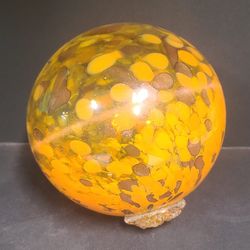 Beautiful Vintage Orange Blown Glass Pond Float 