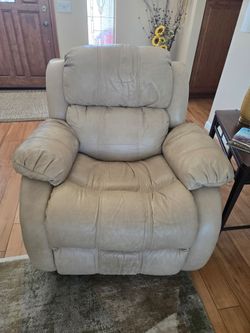 Manual Reclining leather sofas and chair