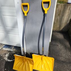 2 Yellow Snow Shovels