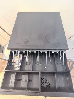 Black POS Cash Drawer with Coin Tray