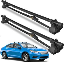 NEW 47in 2PC Car Roof Rack Cross Bars Roof Top Luggage Capacity Compact Cars Without Roof Rails
