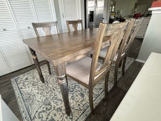 Wood Dining Table & Chairs