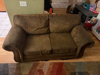 Suede couch and love seat