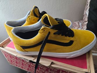 Vans Old Skool Yellow and Black Suede Sneakers