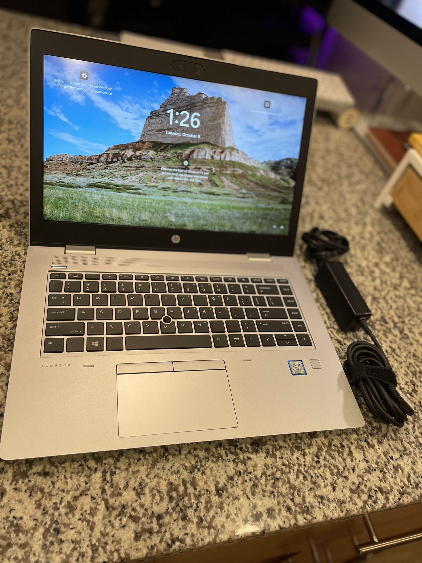 HP ProBook 640 G5 Windows 11 Intel Core i5 Processor 128gb Ssd 8gb Ram - Works Great- Comes With Charger