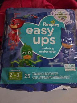 Pampers Easy Ups PJ MASK Training Pants Toddler Boys Size 2T/3T (25 Count) For $7