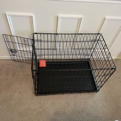 Black 1-Door Folding Dog Crate M size