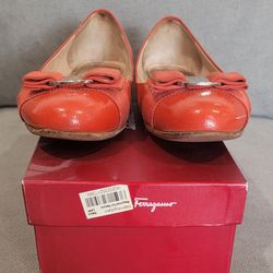 Vintage Salvatore Ferragamo Coral Ballerina Flats Shoes
