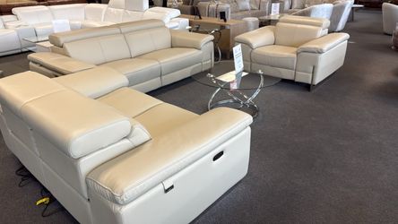 Italian Top Grain Leather Living Room Set