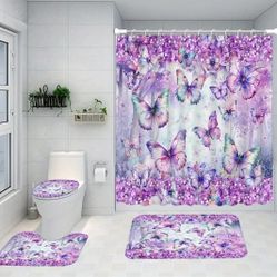 4-pcs. Butterfly Bathroom Set