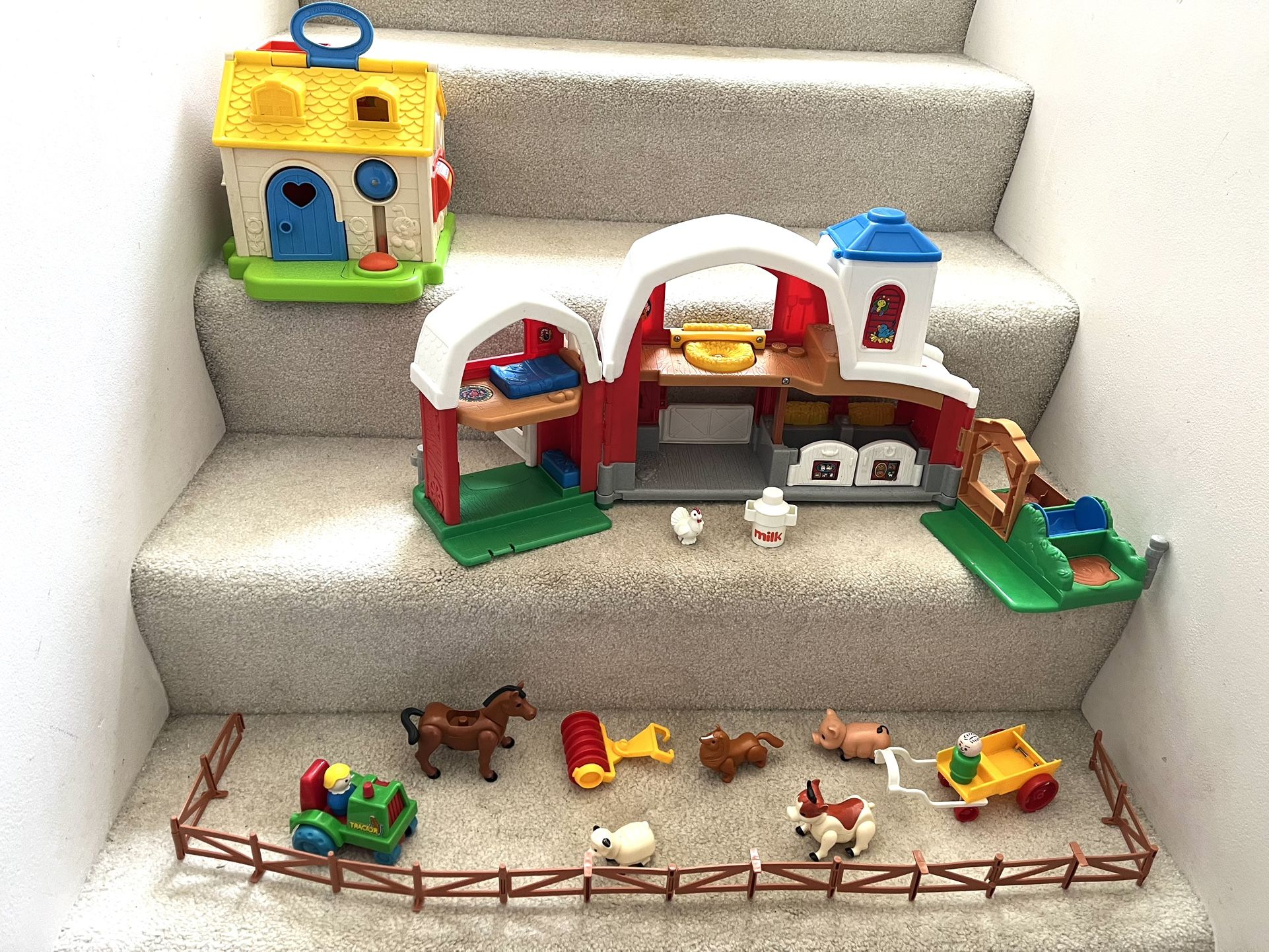 Vintage Farm With Animals, Accessories, House With Figurines ($40 For All)