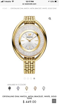Swarovski Oval Gold Watch