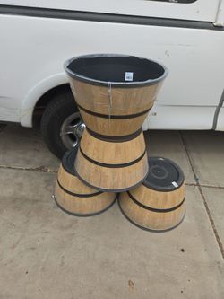22in wide new wine barrel planters $15 each