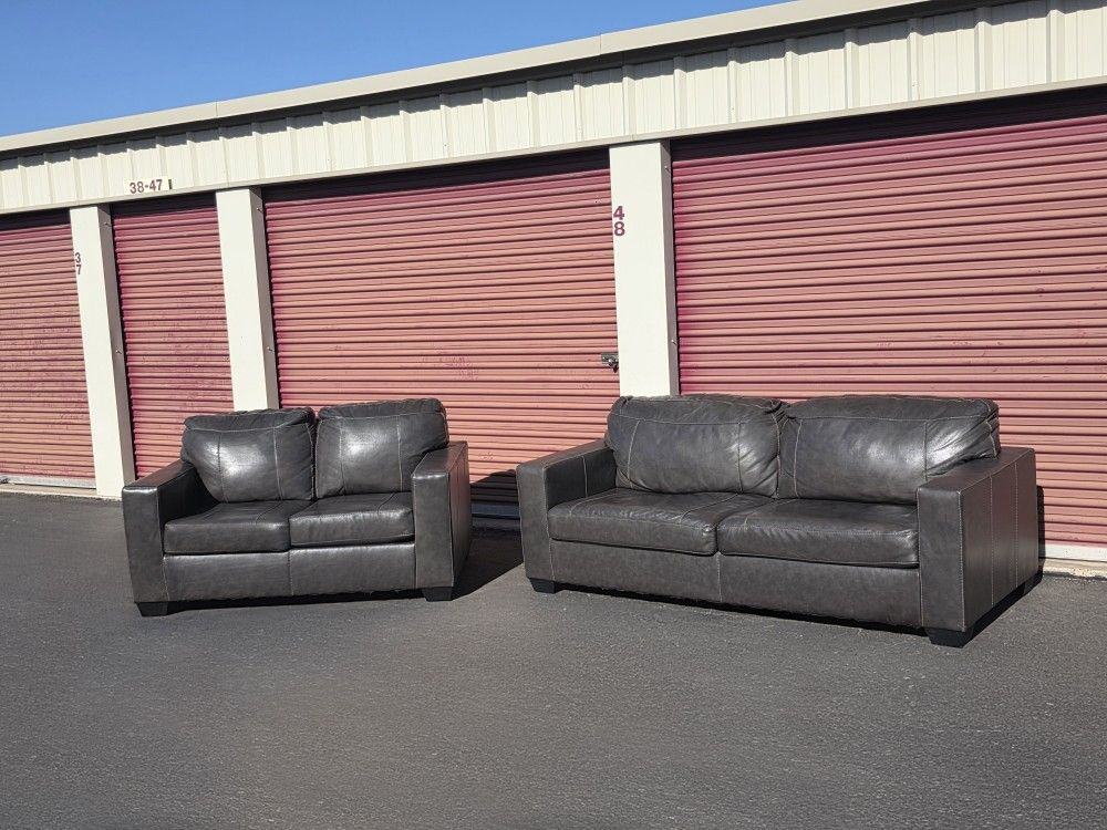 Leather Sofa and Loveseat