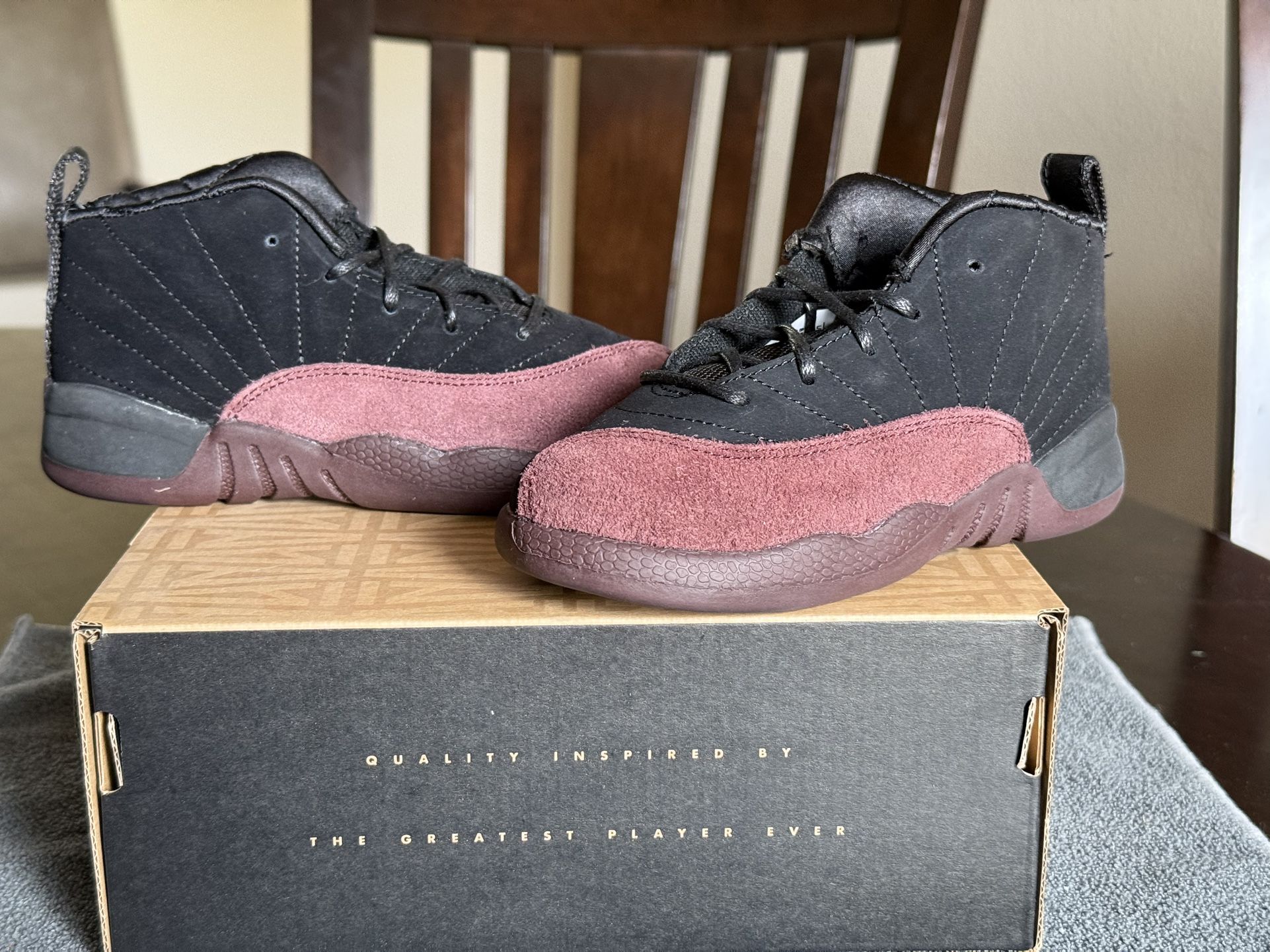 Size 10C - Air Jordan 12 Retro x A Ma Maniere “Black” (TD)