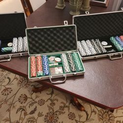 Poker Chips (over 1,100 clay weighted chips in cases)