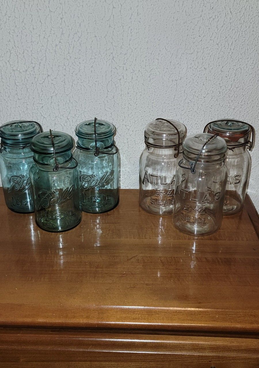 6 Old Safty Jars