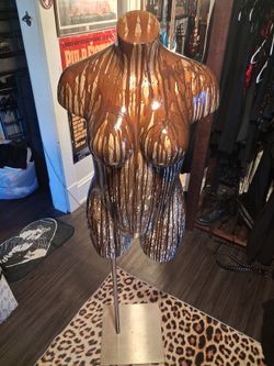 Female Torso Mannequin with Drip Paint Art