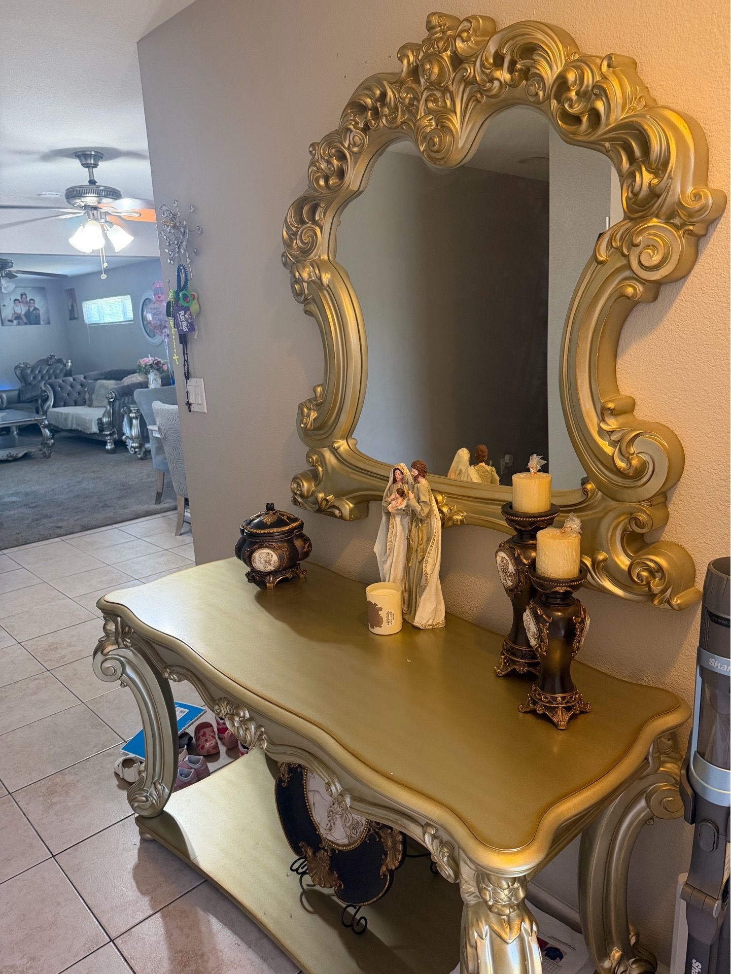 Mirror and table