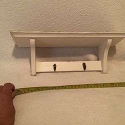 Wood Shelf With Hooks