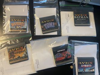 Lot Of 6 Atari Lynx Games RARE GAMES Working Joust Toki Batman Returns Warbirds