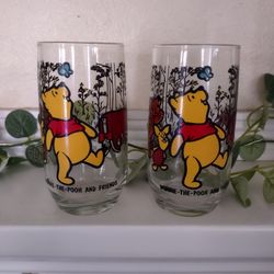 Disney Vintage 1970s Winnie the Pooh and Friends Sears Collectible Glass