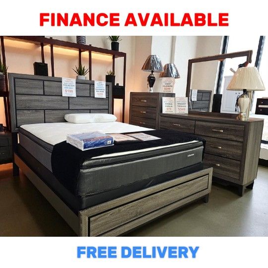 🔥 QUEEN BED FRAME DEAL! / ¡OFERTA EN CAMA QUEEN Only $ 199 ➕ Add Mattress $199, Bedroom Sets available 🚚 FREE DELIVERY / ITEM# CM B4620