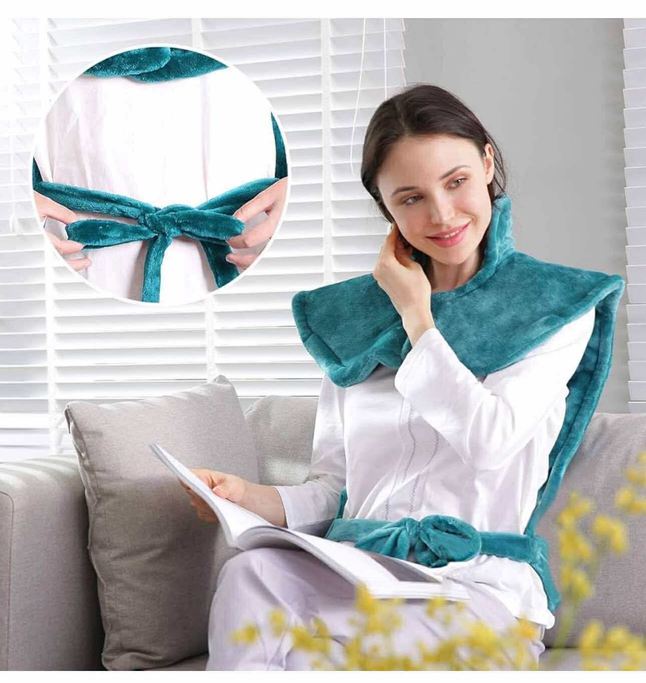 Large Heating Pad for Back and Shoulder, 24inx33in Heat Wrap with Fast-Heating and 4 Heat Settings, Auto Shut Off Available - Green