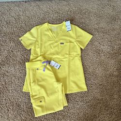 NWT FIGS Lifesaver Yellow Scrub Set S/XSP