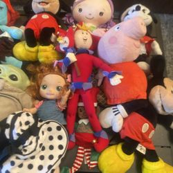 Lot Flush Mickey Mouse Miney Mouse Snow  Peppa Pig 