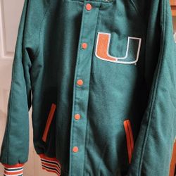 Miami Hurricanes Wool Jacket -  GIII By Carl Banks Collector (L)