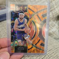 Devin Booker  Select Tectonic Premier Level Orange Prizm Basketball Card 