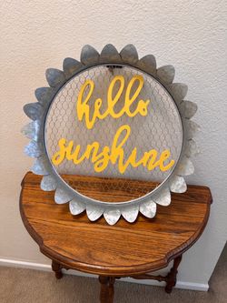 Hello Sunshine Galvanized Metal Wall Sign