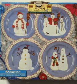 Christmas Snowman Plates