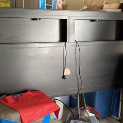 Black Headboard With Two Lights and Small Shelf