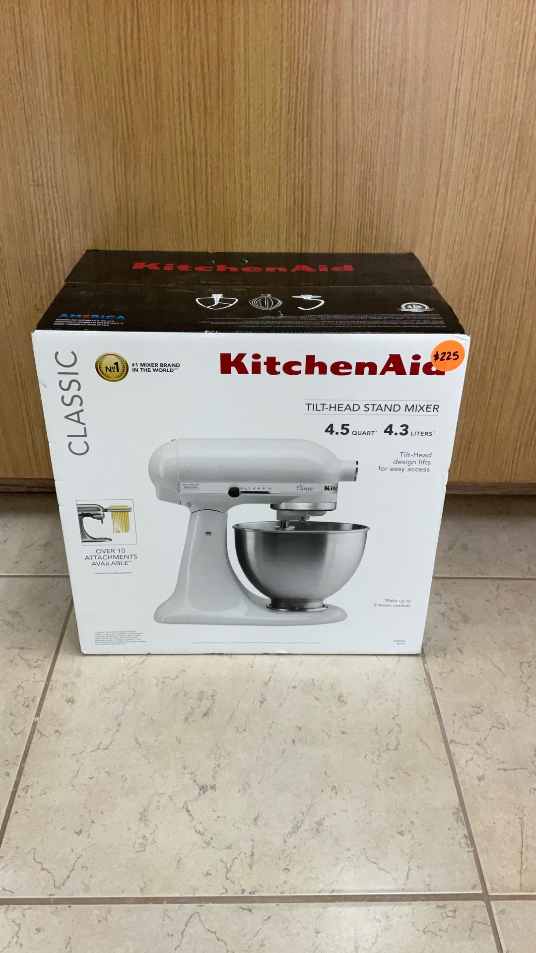 KITCHEN AID CLASSIC TILT-HEAD MIXER K45SSWH WHITE.