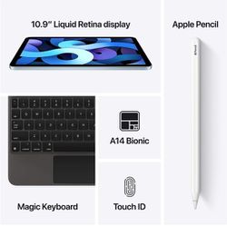 Ipad Air 4th Gen, Apple Pencil And Smart Keyboard 
