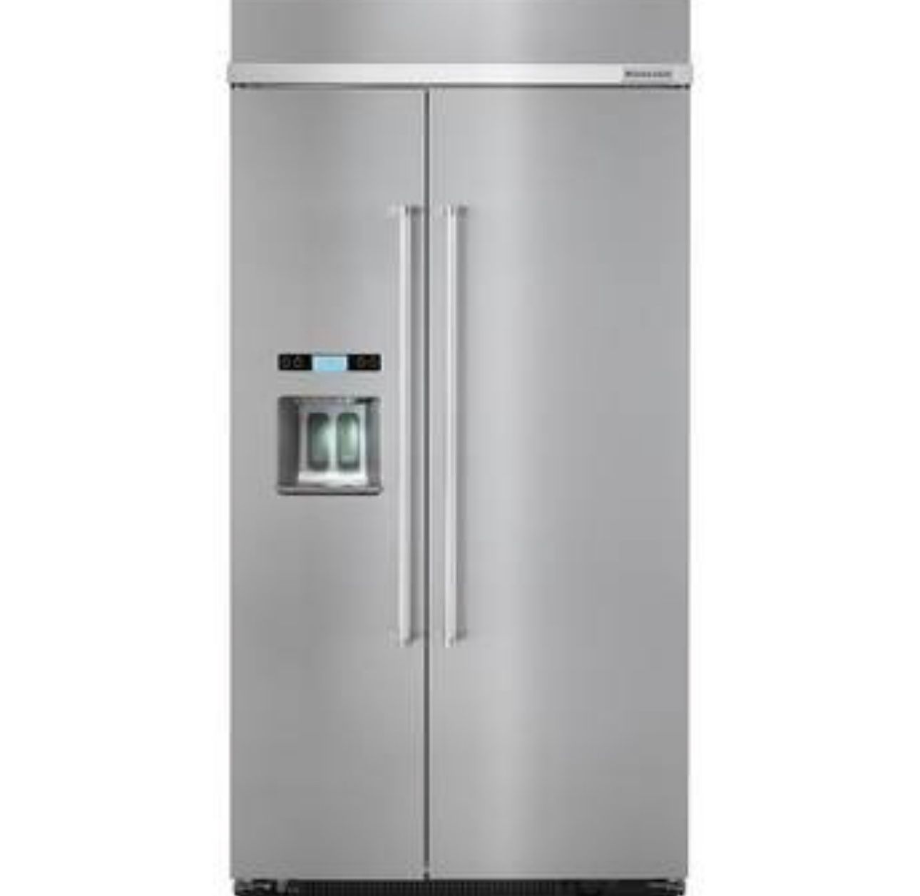 Kitchen Aid 42 Inch, 25.0 Cu. Ft. Built-In Side-by-Side Refrigerator: Stainless Steel, Print Shield